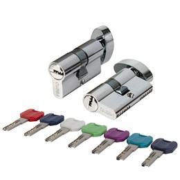 Цилиндровый Punto (Пунто) механизм MaxPro7002Knob70mm(30+10+30) SSC сатин.хром 7key с вертушкой