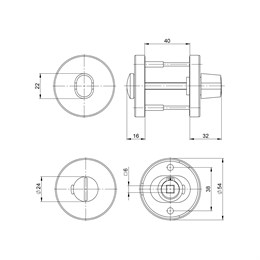 Ручка Fuaro (Фуаро) поворотная BK6.R.DSS201-02 INOX 201 BLACK (с индикатором)
