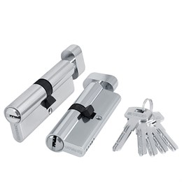Цилиндровый Fuaro (Фуаро) механизм (200 ZM/90) 2000ZMKnob90(45+10+35) CP хром 5Key с вертушкой