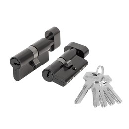 Цилиндровый Fuaro (Фуаро) механизм (200 ZM/90) 2000ZM Knob 90 (50+10+30) BL-24 черный 5Key с вертушкой
