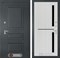 Входная дверь Атлантик 02 - Сандал белый, стекло черное - фото 104158