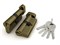 Цилиндровый Fuaro (Фуаро) механизм (100 ZM/60) 1000ZMKnob60(25+10+25) AB бронза 5Key с вертушкой - фото 129408