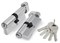 Цилиндровый Fuaro (Фуаро) механизм (100 ZM/60) 1000ZMKnob60(25+10+25) CP хром 5Key с вертушкой - фото 129700