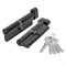 Цилиндровый Fuaro (Фуаро) механизм (200 ZM/120) 2000ZM Knob 120 (55+10+55) BL-24 черный 5Key с вертушкой - фото 129823