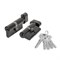 Цилиндровый Fuaro (Фуаро) механизм (200 ZM/90) 2000ZM Knob 90 (50+10+30) BL-24 черный 5Key с вертушкой - фото 129855